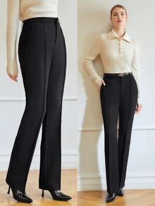MOTF Petite WOMEN SUIT PANTS - Black - View 9