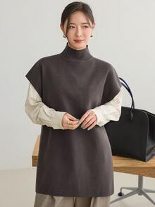Dazy-Less เสื้อสเวตเตอร์ผู้หญิงฤดูหนาว สีน้ำตาลกาแฟ คอกลม แขนยาว ถักลายเคเบิล ทรงเข้ารูป ลายริ้ว สไตล์ลำลอง - สีน้ำตาลกาแฟ - ดู 4
