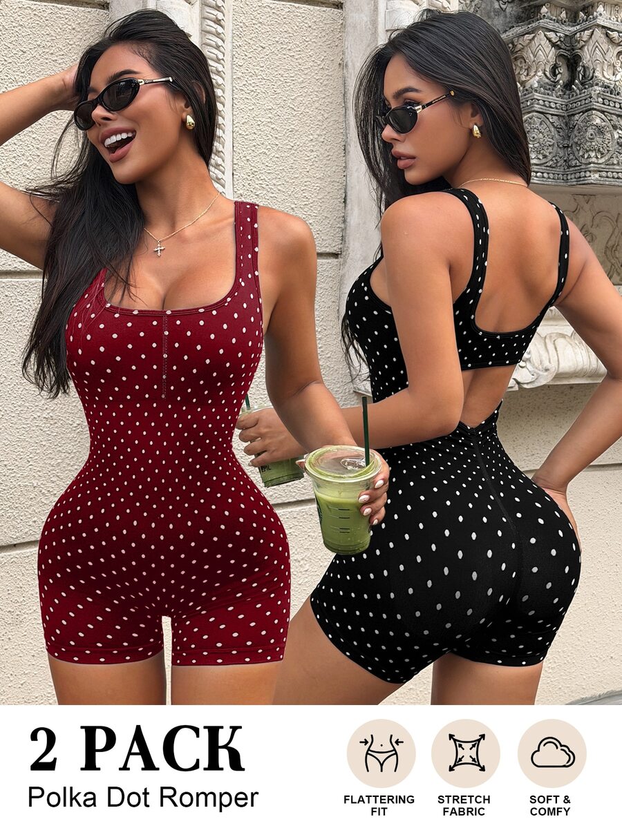 SHEIN Velisys 無縫連身褲 女款瑜伽運動連身褲 收腰顯臀修身性感 戶外運動健身連身褲 - 彩色 - 查看 1