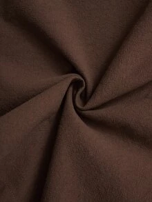 Rusticease Celana Panjang Kasual Harian Wanita Plus Size Warna Polos dengan Pinggang Tali Serut - Coklat - View 6
