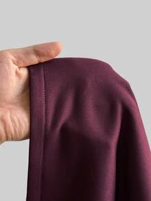 Maweii Design Drape Neck One Side Zipper Split Long Sleeve Loose Fit Long Sweatshirt - Burgundy - View 7