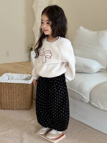 DAZY Infant (Girl) Polka Dot Loose Casual Denim - Black - View 7