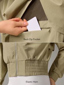 OutZeal Women Outdoor Jacket Hiking Camping Lightweight Vent Back Zip Up Hooded Jacket - Green - View 5