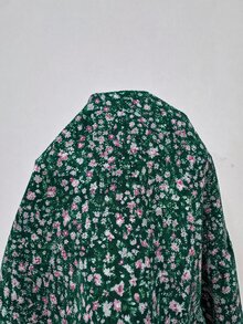 EMERY ROSE 女款短洋裝 深綠色 秋季 鄉村風 波希米亞風 野餐早午餐穿搭 - 綠色 - 查看 4