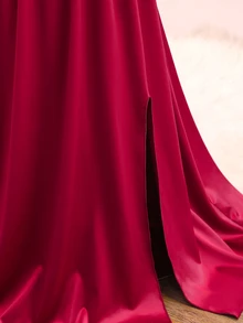 Tween Girls' Elegant Minimalist Fashion One-Shoulder Sleeveless One-Side Asymmetrical Shoulder - Burgundy - View 3
