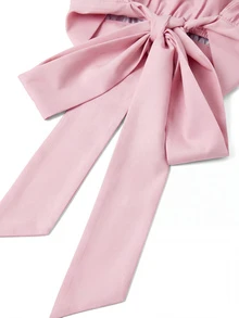 SHEIN Clasi Sleeveless Tie Waist Top And A-Line Printed Skirt Set, Comfortable And Easy To Wear - Pink - View 6
