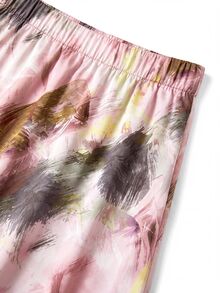 SHEIN Clasi Sleeveless Tie Waist Top And A-Line Printed Skirt Set, Comfortable And Easy To Wear - Pink - View 4