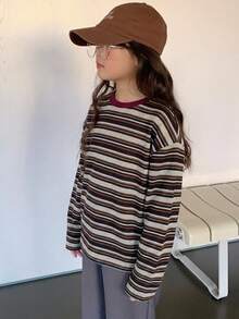 Dazy Kids Tween Girl Striped Casual Daily Long Sleeve T-Shirt - Multicolor - View 4