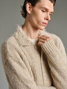 Calmiston Men Cardigans - Apricot - View 3