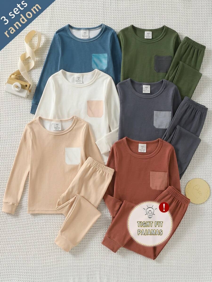 6PCS Young Boys Pajamas - Multicolor - View 1