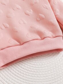 SHEIN Souflis 女嬰秋季杏色長袖長褲百搭套裝 - 粉色 - 查看 7