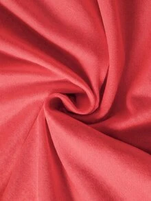 SHEIN 2件組新生女嬰連腳連身衣附帽子，甜美公主風紅色緞面蝴蝶結印花，長袖圓領，正裝生日秋季聖誕酒紅色拍照道具 - 紅色 - 查看 4
