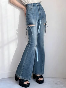 DAZY Women's Casual Daily Travel Denim Jeans With Pockets And Buttons - Blue - View 5