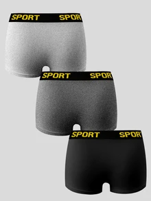 Manfinity Underwear&Sleepwear Basics Men's 3-Pack Minimalist Boxer Briefs - Multicolor - View 2