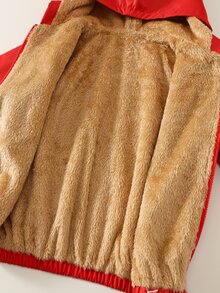 SHEIN 兒童男童 1件冬季卡通印花保暖內裡連帽外套，可愛街頭 Y2K 風格，適合度假、生日派對、開學季、萬聖節，Super Tops - 彩色 - 查看 8