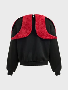 Manfinity BRENVOR 男士針織時尚日常年輕休閒寬鬆長袖連帽衫，附英文刺繡 - 黑色 - 查看 10