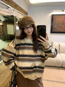 DAZY 女款圓領抓絨長袖運動衫，秋冬款 - 彩色 - 查看 3