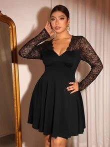 Cravure Plus Size Dresses - Black - View 3