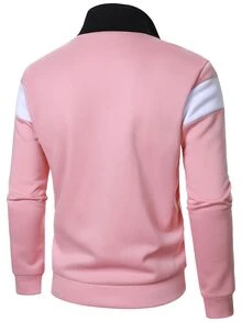 Manfinity Homme 男士拼色休閒日常連帽衛衣 - 彩色 - 查看 2