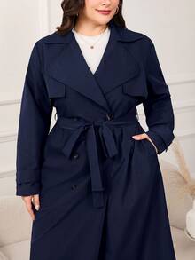 Reflora Áo khoác Plus Size - Màu xanh hải quân - Xem 5