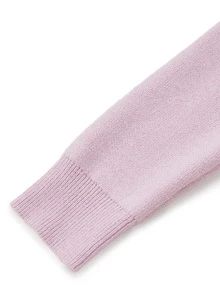 Balvessa Women's Solid Color Casual Versatile Daily Wear Long Sleeve Sweater - Pink - View 4