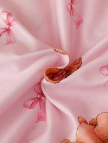 Tween Girls Single-Breasted Pattern Print Loungewear - Pink - View 7