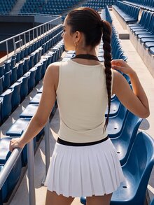 CourtClass CourtClass Women's Fashion Knot Sports Ball Outfit - Beige - View 2