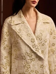 MOTF PREMIUM JAKET PENDEK RAJUT JACQUARD MUSIM GUGUR/DINGIN WANITA - Aprikot - View 3