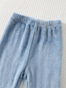 Cozy Pixies 男嬰卡通刺繡插肩袖套頭運動衫與長褲套裝 - 藍色 - 查看 5