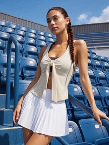 CourtClass CourtClass Women's Fashion Knot Sports Ball Outfit - Beige - View 6
