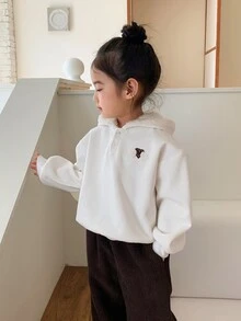 DAZY Infant (Girl) Hooded Long Sleeve Sweatshirt, Autumn/Winter - Beige - View 7