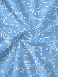 SHEIN X Care Bears Women's Round Neck Short Sleeve Cartoon Print T-Shirt - White - View 6