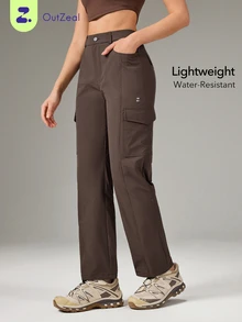 OutZeal Women Outdoor Pants Hiking Camping Water-Resistant Multi Pocket Outdoor Bottoms - Brown - View 1
