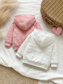 Vintaside Kids 女嬰針織拉鍊連帽外套 秋冬季可愛寬鬆甜美粉色 日常卡其薄荷印花運動衫套裝 上衣與運動長褲套裝 - 彩色 - 查看 2