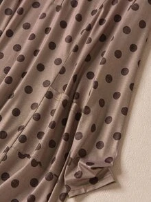 Rusticease Women's Polka Dot Casual Party Mid-Length Dress - Brown - View 3