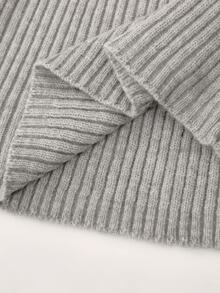 Autumina 2pcs Soft Arctic Fleece Crew Neck Single-Breasted Women's Sweater Set - Grey - View 7