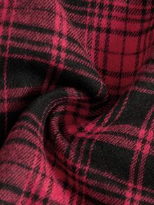 Rusticease Plus Size Women Plaid Casual Versatile Daily Wear Shirt - Red - View 6