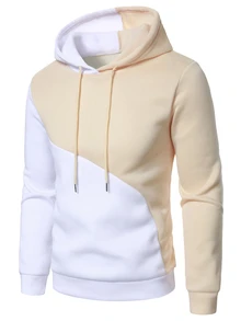 Manfinity Homme Men's Colorblock Casual Daily Hoodie Sweatshirt - Multicolor - View 1