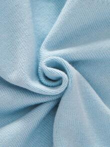 SHEIN Vintaside Kids Baby Girls Cardigans Spring Autumn Knit Long Sleeve Elegant Solid Color Short Shawl Jacket Fashion Versatile Summer Sun Protection Suitable For Daily Wear Travel - Baby Blue - View 3