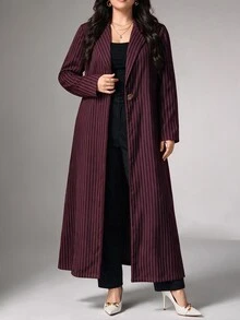 Al Najma Plus Size Women's Arabic Abaya - Burgundy - View 4