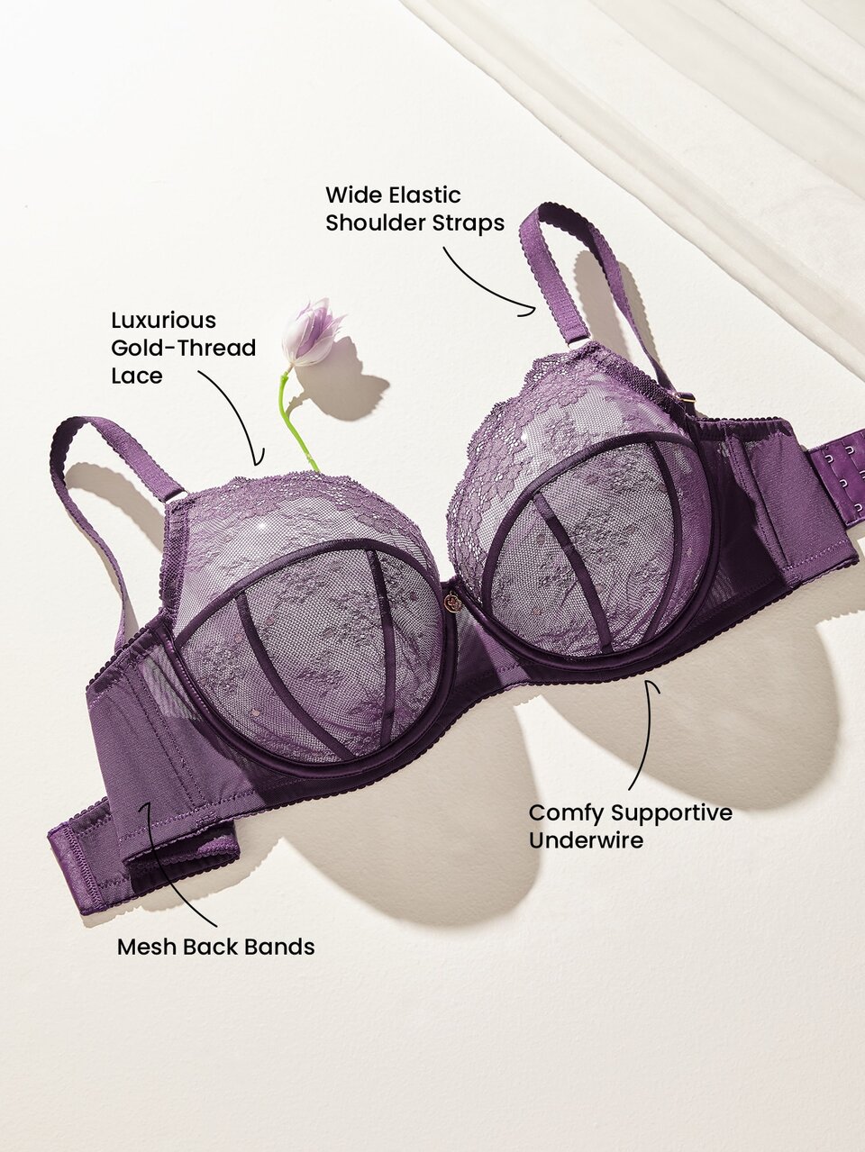 Plus Full Coverage Unlined Lace Minimizer Bra
