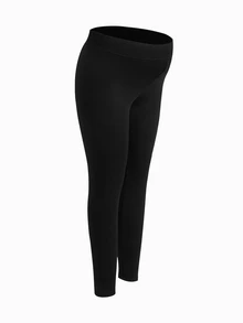 Modmama Maternity Solid Color Minimalist Fitted Leggings - Black - View 5