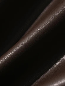 Dazy Plus PU Leather Loose Blogger Casual Streetwear Long Coat, Autumn/Winter - Brown - View 7