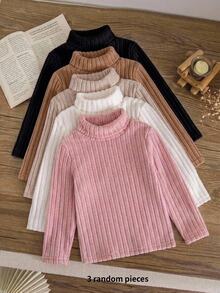 LMoss Kids 女嬰長袖高領上衣3件組－黑色－適合秋冬穿著 - 彩色 - 查看 5
