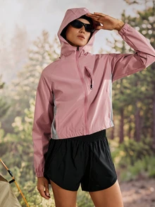 Exploreva Exploreva Women's Minimalist Zipper Pocket Long Sleeve Outdoor Softshell Jacket - Pink - View 8