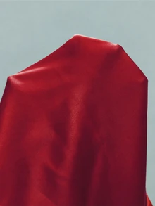 SHEIN PETITE 黑色高腰純色緞面質感裙，適合舞蹈與日常穿著 - 紅色 - 查看 7