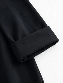 GlowEve CURVE Plus Size Elegant Fashionable Lapel Trench Coat Jacket Streetwear - Multicolor - View 5