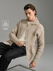 Calmiston Men Cardigans - Apricot - View 1