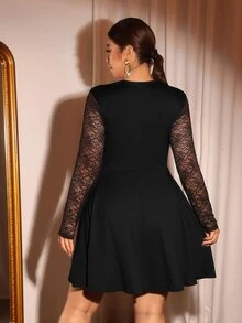 Cravure Plus Size Dresses - Black - View 2