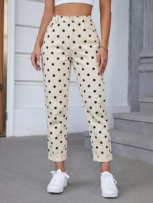 Slaydiva Women's Plus Size Polka Dot Skinny Jeans - White - View 5